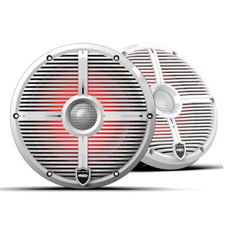 Wet Sounds REVO8-XW-WV3 8" Coaxial Marine Speakers with RBG LED Lights - White - Pair
