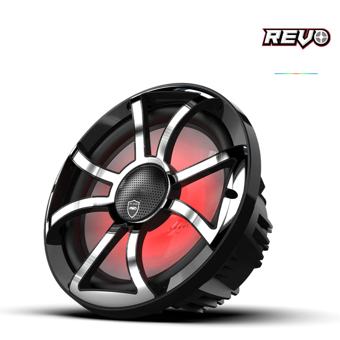 Wet Sounds REVOCX-10XS-B-SSS2 10" 2-Way Marine Speakers with RBG Lighting - Pair
