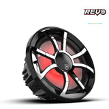 Wet Sounds REVOCX-10XS-B-SSS2 10" 2-Way Marine Speakers with RBG Lighting - Pair