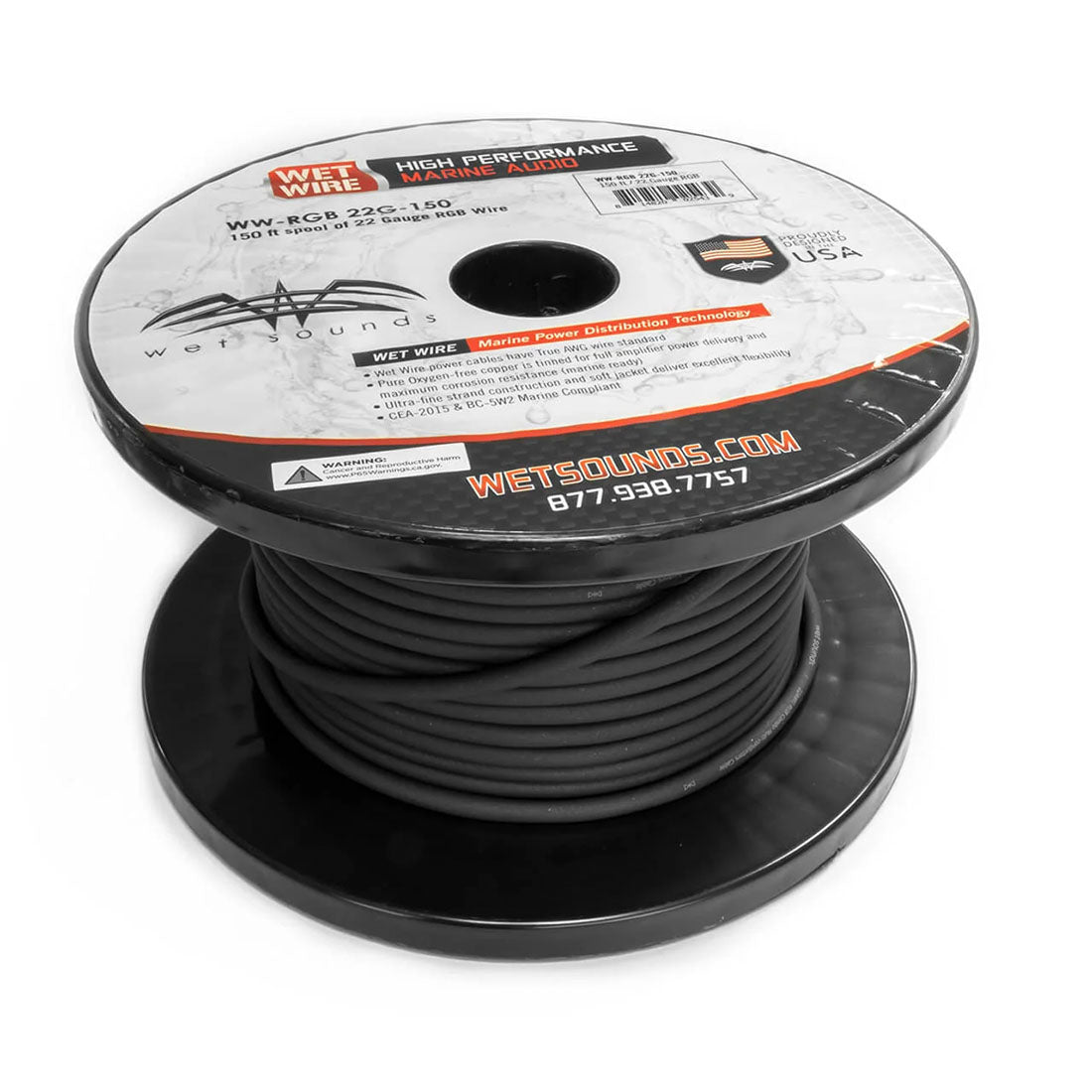 Wet Sounds WWX-RGB22G-150 22-Guage AWG Marine RBG Wire - 150ft