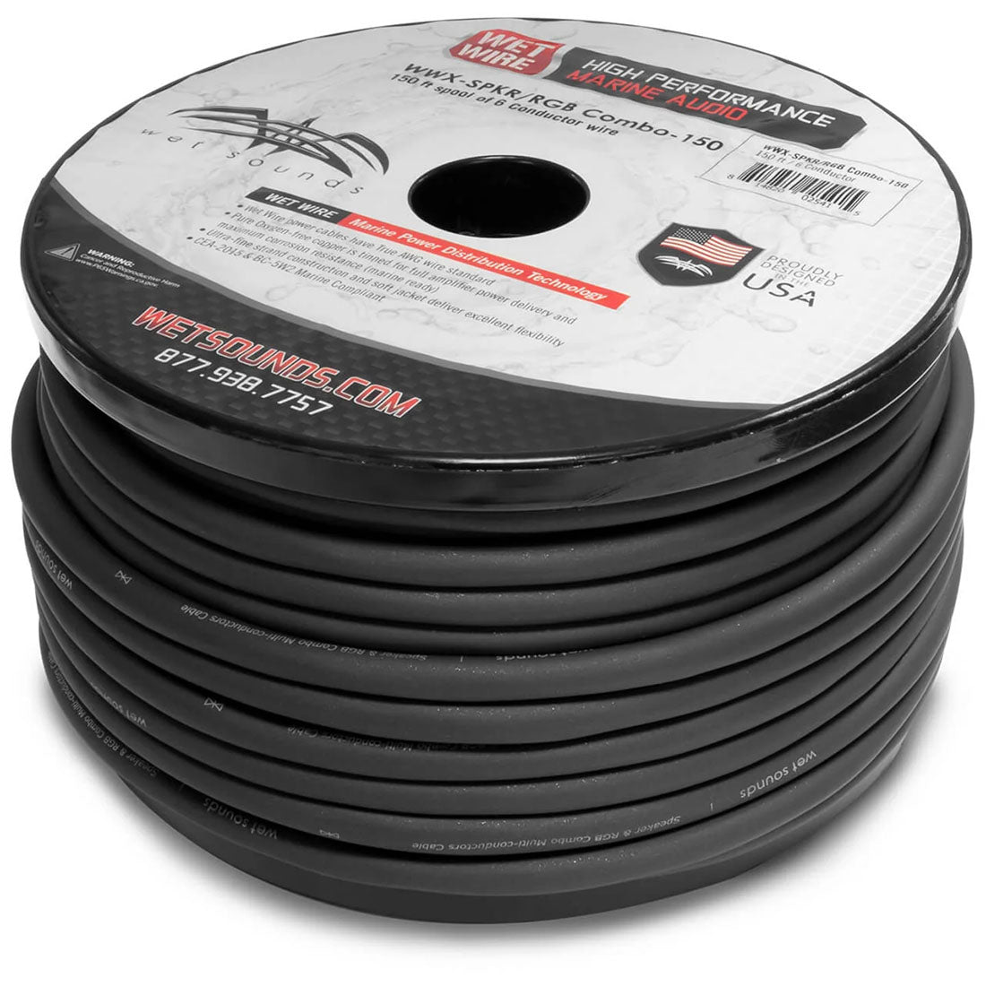 Wet Sounds WWX-SPKR/RGBCOMBO-150 6 Conductor Speaker and RGB Wire - 150ft
