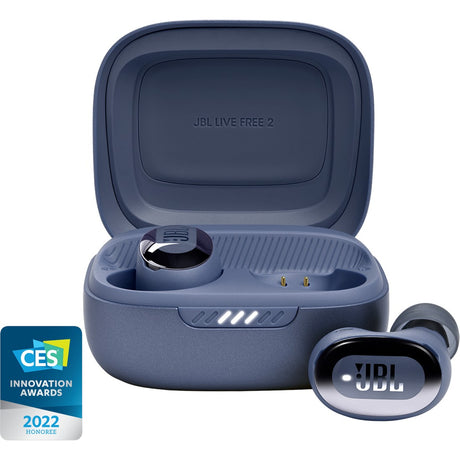 JBL Live Free 2 TWS - Blue - True wireless Noise Cancelling earbuds - Hero