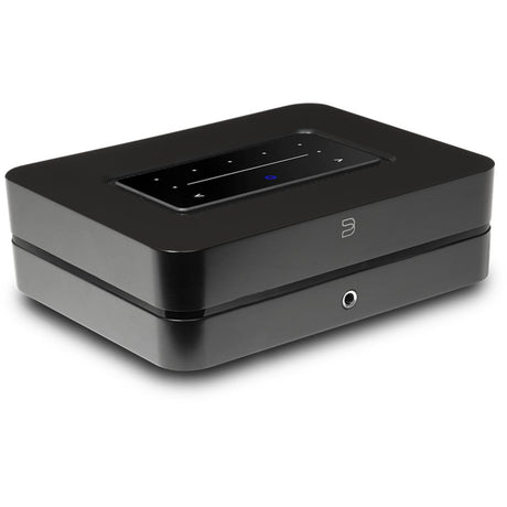 Bluesound POWERNODE with a black matte finish