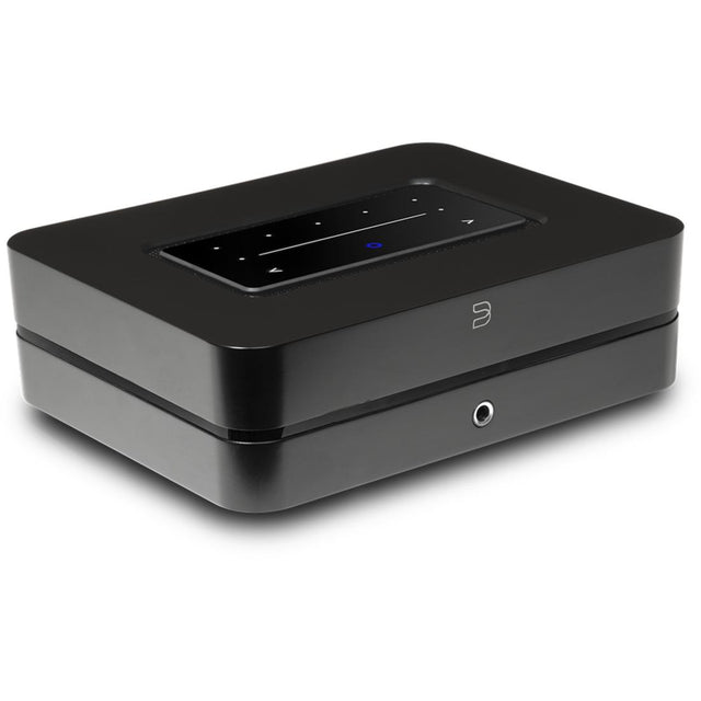 Bluesound POWERNODE with a black matte finish