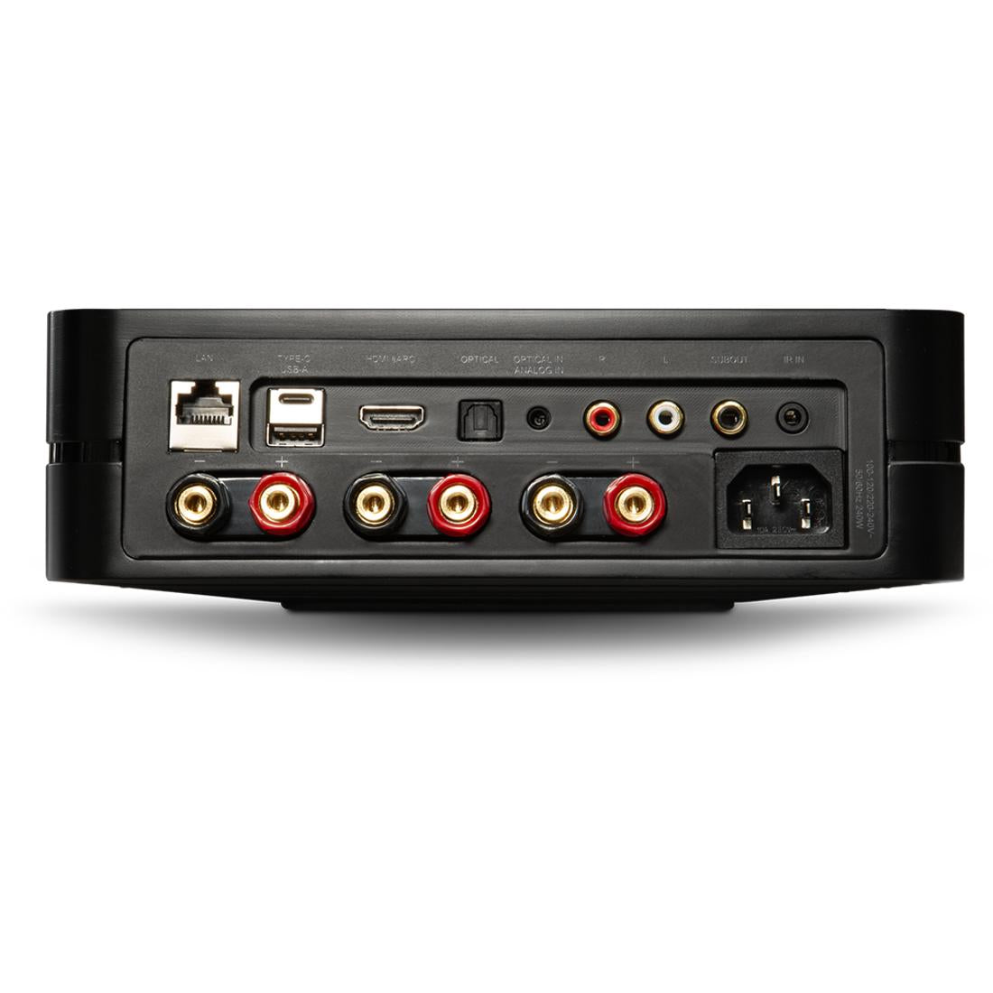Back panel of Bluesound POWERNODE showing inputs and outputs