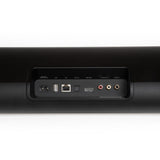 Rear of Bluesound Pulse Cinema sound bar showing I/O panel