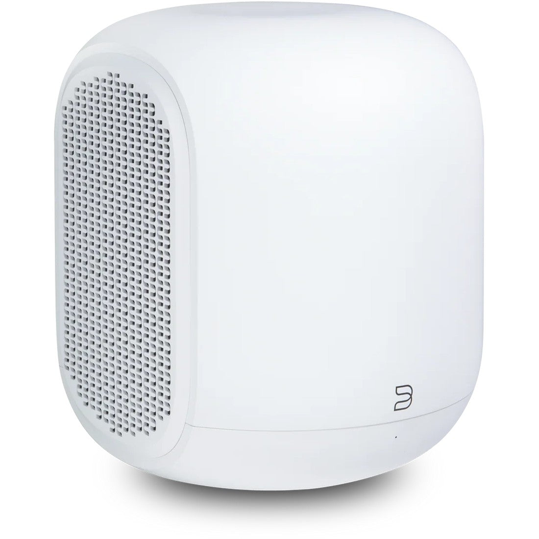 Bluesound PULSE SUB 3/4 view in white no grill