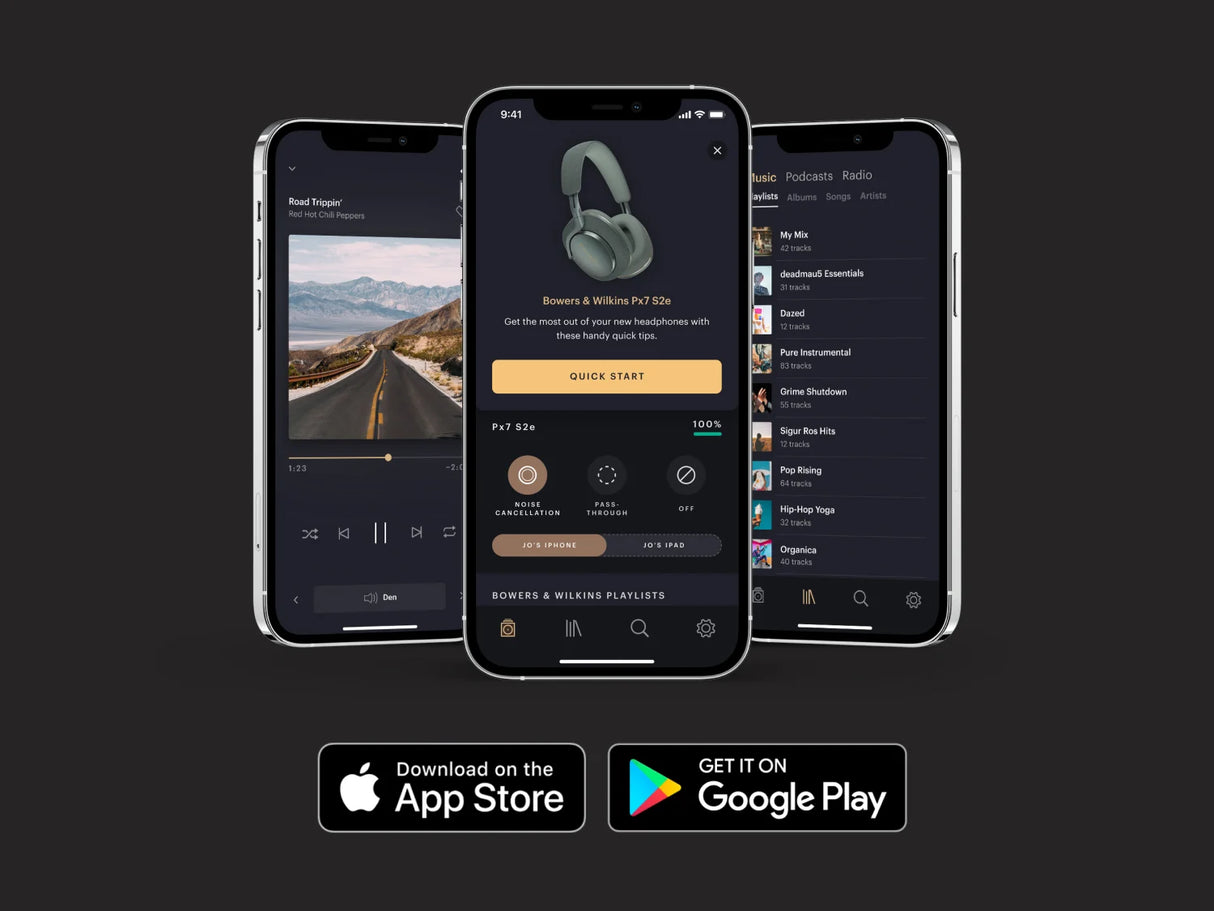 Download the Bowers & Wilkins Music app on Apple App Store and Google Play