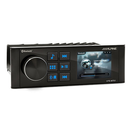 Alpine UTE-M701 Waterproof Marine Bluetooth Receiver with 2.8" Display
