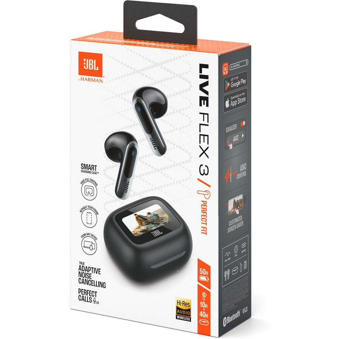 JBL Live Flex 3 - Black - True wireless noise-cancelling open-stick earbuds - Detailshot 15