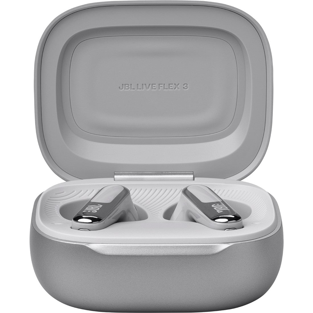 JBL Live Flex 3 - Silver - True wireless noise-cancelling open-stick earbuds - Detailshot 2
