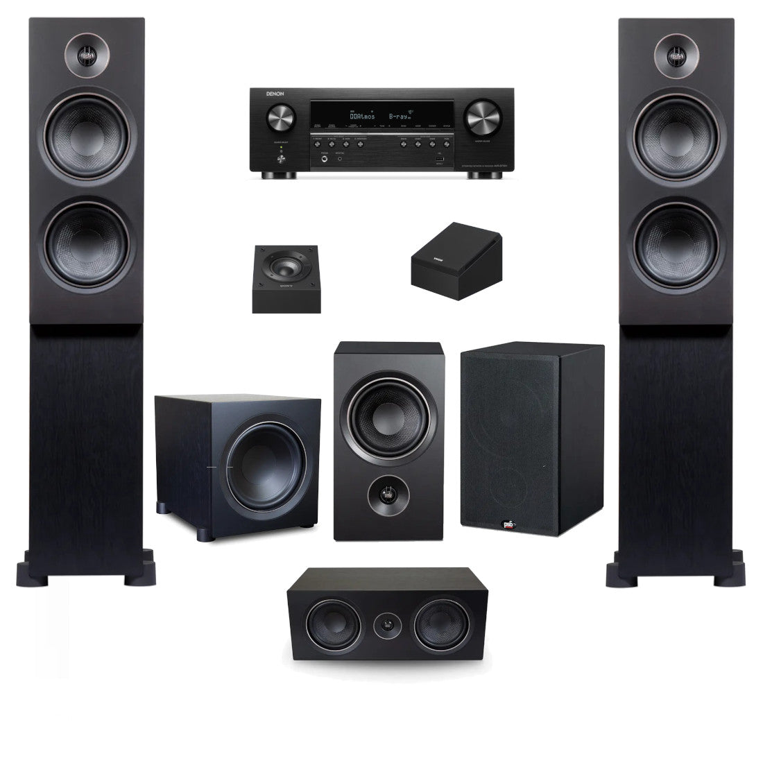 Denon AVR-S770H & PSB Alpha 5.1.2 Dolby Atmos Home Theater System