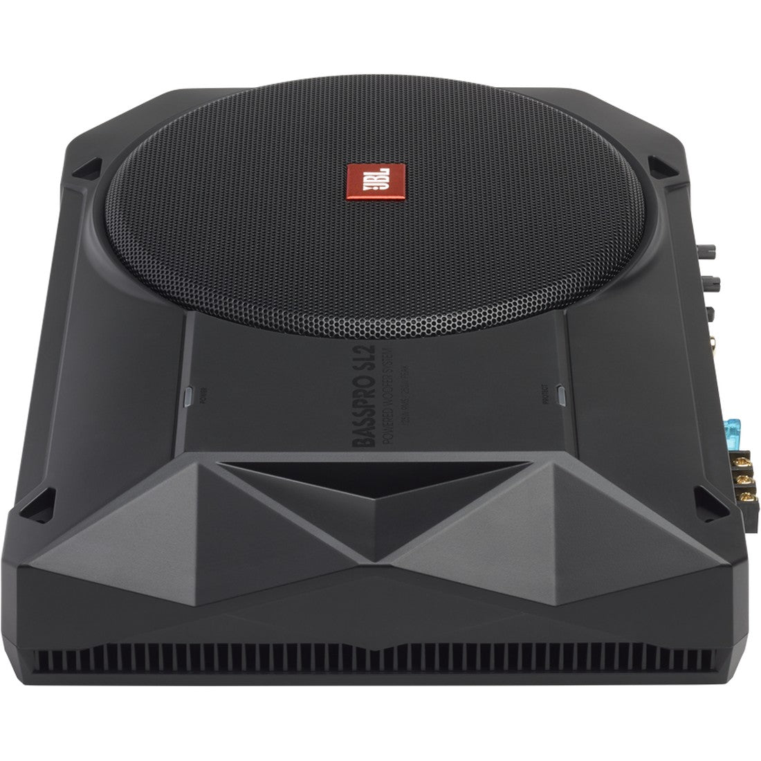 BassPro SL2 - Black - Add high-performance bass with a low-profile woofer enclosure - Self-Powered, 8" (200mm) low-profile  under seat subwoofer system - Left