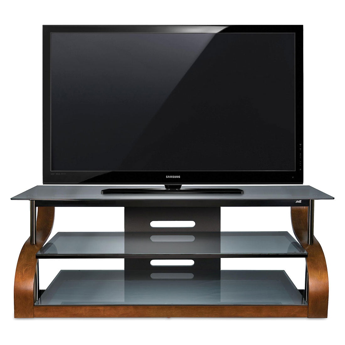 Bell'O CW-342 Curved Wood A/V Furniture in Vibrant Espresso Finish