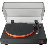JBL Spinner BT turntable with black plinth and orange platter