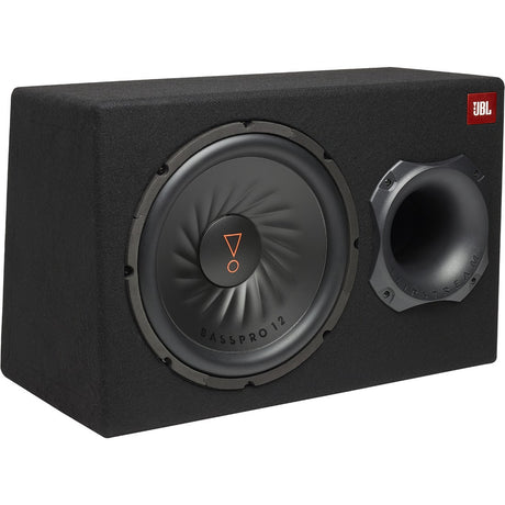 JBL BassPro 12 - Black - 12" (300mm) Car Audio Powered Subwoofer System with Slipstream Port Technology - Hero