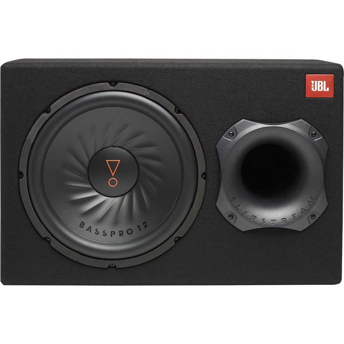 JBL BassPro 12 - Black - 12" (300mm) Car Audio Powered Subwoofer System with Slipstream Port Technology - Front