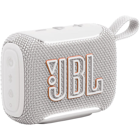 JBL Go 5 - White - Ultra-portable waterproof and drop-proof speaker with JBL legendary sound and ambient edge lighting - Hero