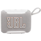 JBL Go 5 - White - Ultra-portable waterproof and drop-proof speaker with JBL legendary sound and ambient edge lighting - Front