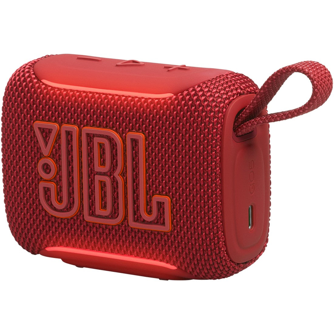 JBL Go 5 - Red - Ultra-portable waterproof and drop-proof speaker with JBL legendary sound and ambient edge lighting - Detailshot 1