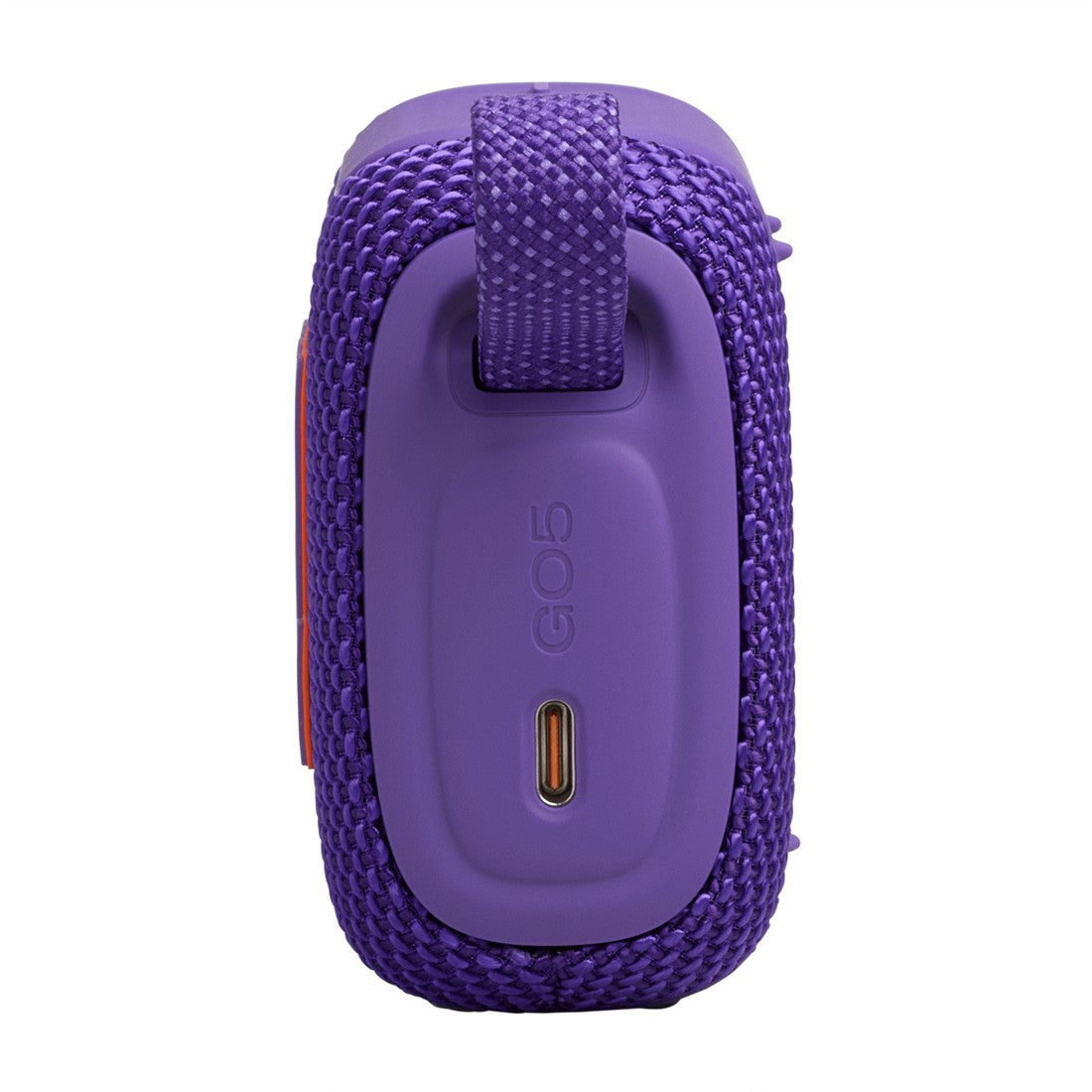 JBL Go 5 - Purple - Ultra-portable waterproof and drop-proof speaker with JBL legendary sound and ambient edge lighting - Left