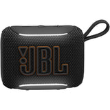 JBL Go 5 - Black - Ultra-portable waterproof and drop-proof speaker with JBL legendary sound and ambient edge lighting - Front