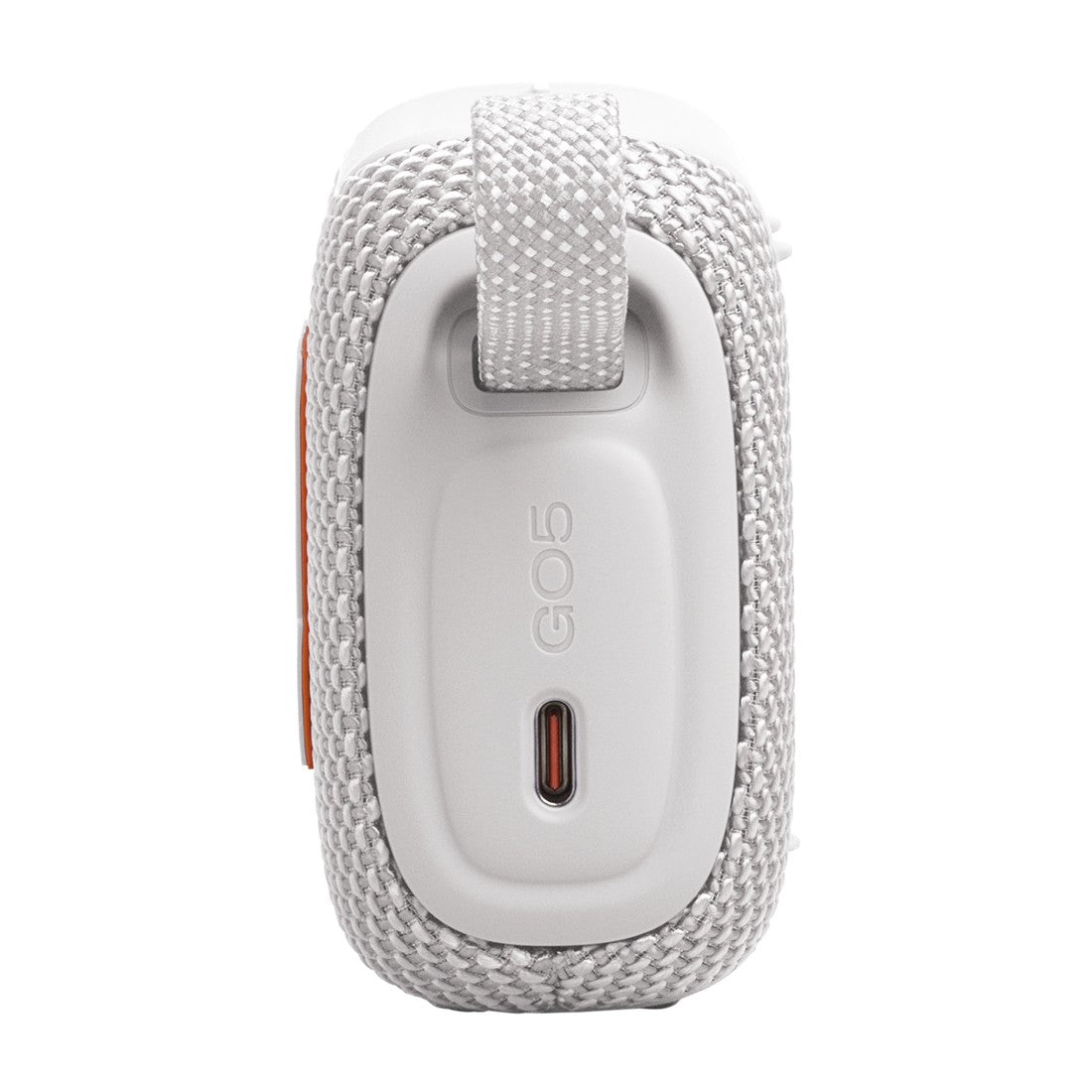 JBL Go 5 - White - Ultra-portable waterproof and drop-proof speaker with JBL legendary sound and ambient edge lighting - Left