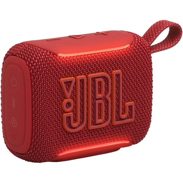 JBL Go 5 - Red - Ultra-portable waterproof and drop-proof speaker with JBL legendary sound and ambient edge lighting - Hero