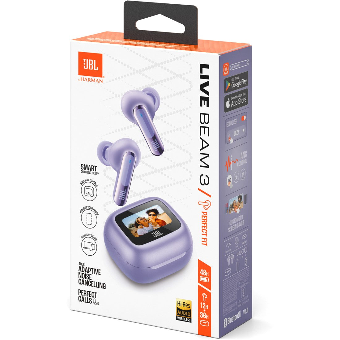 JBL Live Beam 3 - Purple - True wireless noise-cancelling closed-stick earbuds - Detailshot 15