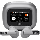 JBL Live Beam 3 - Silver - True wireless noise-cancelling closed-stick earbuds - Hero
