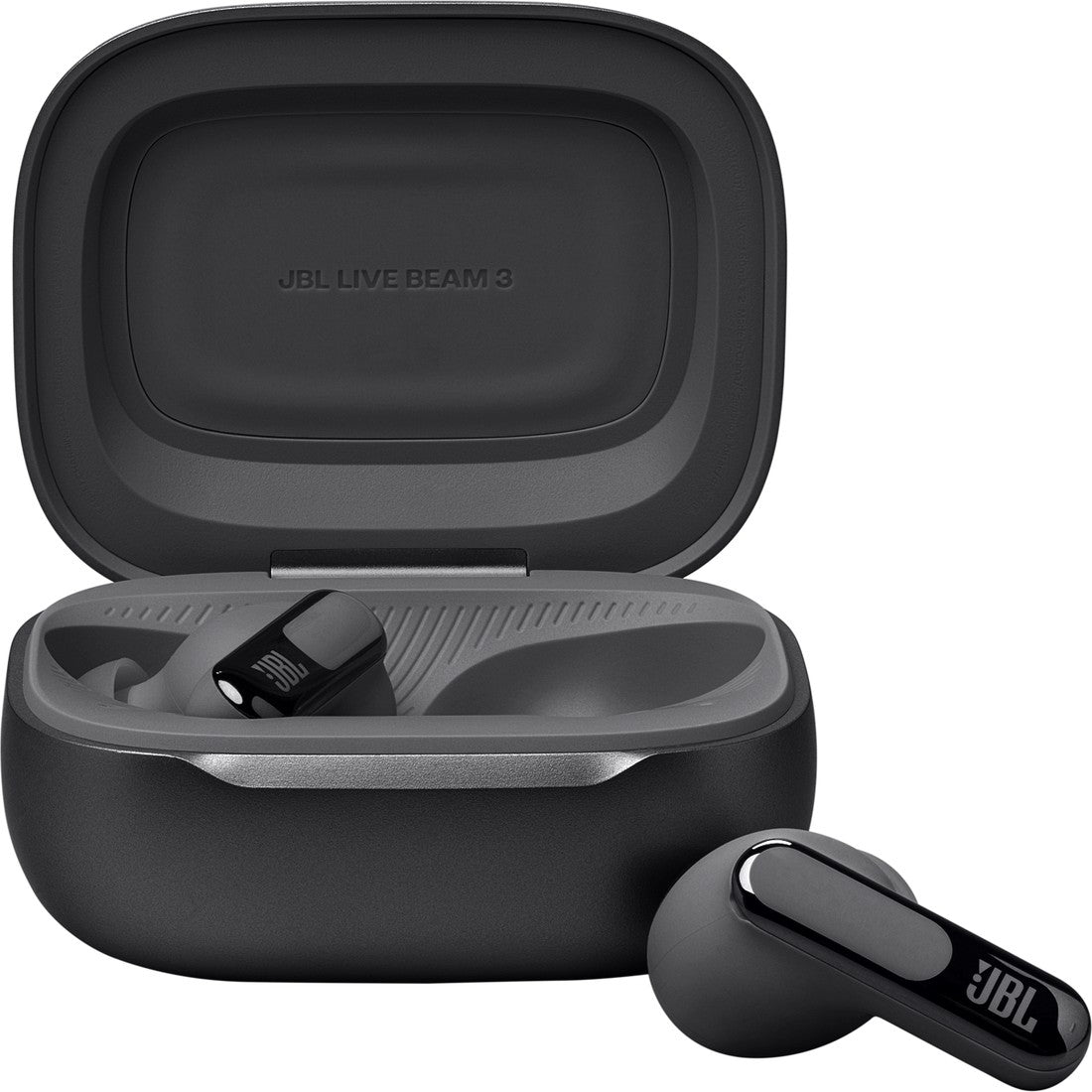 JBL Live Beam 3 - Black - True wireless noise-cancelling closed-stick earbuds - Front