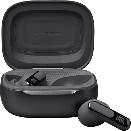 JBL Live Beam 3 - Black - True wireless noise-cancelling closed-stick earbuds - Front