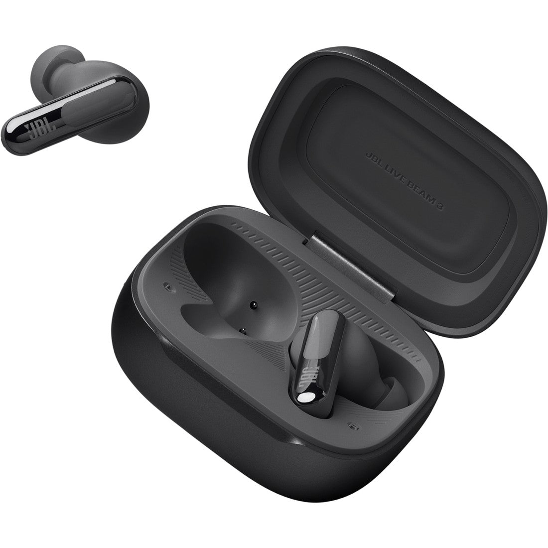 JBL Live Beam 3 - Black - True wireless noise-cancelling closed-stick earbuds - Top