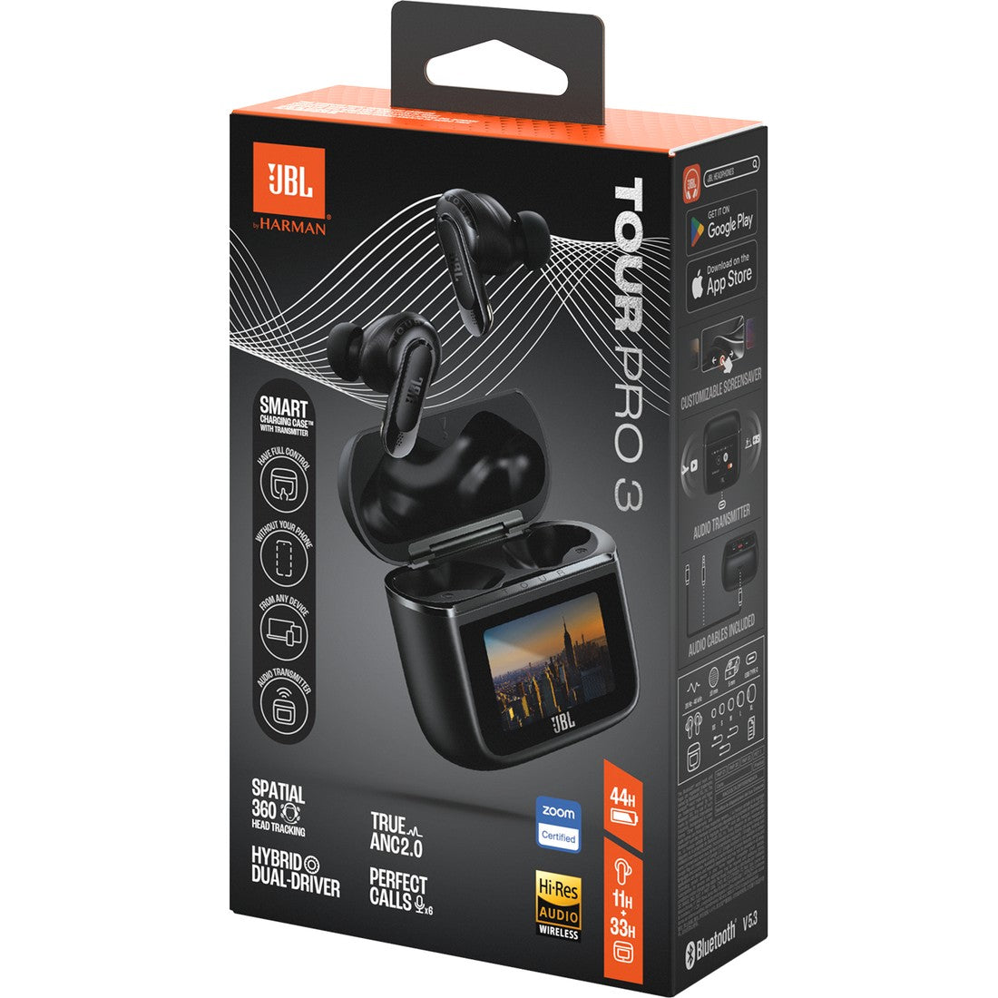 JBL Tour Pro 3 - Black - True Wireless Noise Cancelling earbuds with Smart Charging Case™ - Detailshot 15