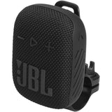 Black JBL speaker with a bike mount on a white background