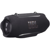 JBL Xtreme 5 - Black - Portable waterproof speaker with massive legendary JBL sound, ambient edge lighting, and a convenient shoulder strap - Hero