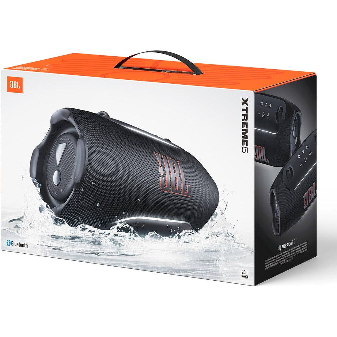 JBL Xtreme 5 - Black - Portable waterproof speaker with massive legendary JBL sound, ambient edge lighting, and a convenient shoulder strap - Detailshot 4