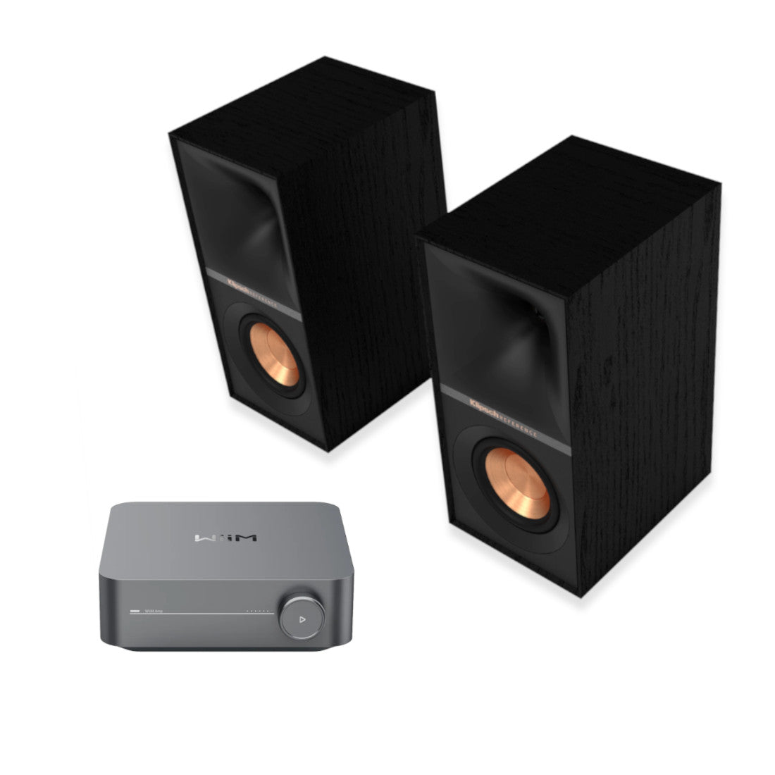 WiiM Amp Streaming Amplifier & Klipsch R-40M Bookshelf Speakers