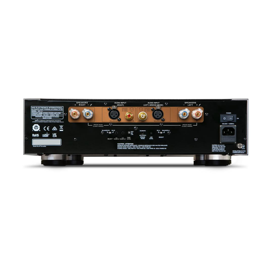 I/O panel on rear of M23 V2 power amp