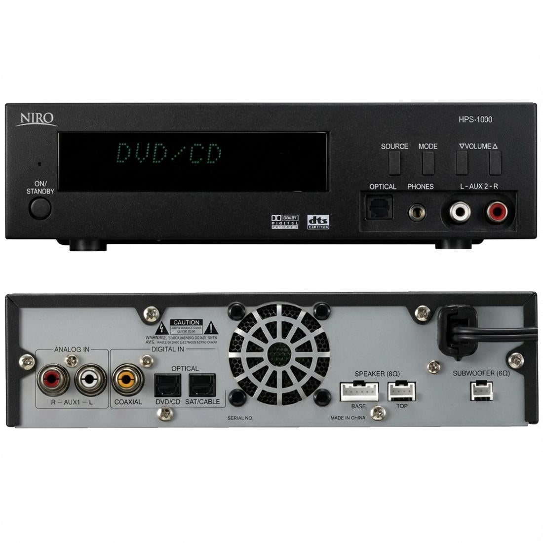 Front and back of amp for Niro HPS 1000 system