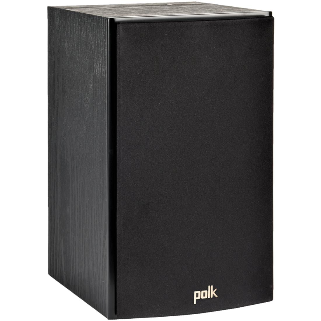 Black Polk T15 bookshelf speaker with grille