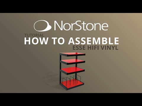 NorStone NORESSHFVBSFD Esse HIFI Vinyl Rack - 4 Frosted White Glass Shelves