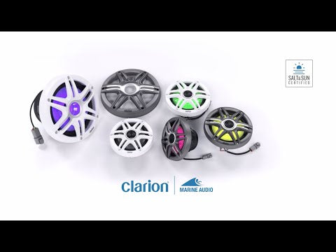 Clarion CMSP-651RGB-SWG 6.5" Premium Marine Coaxial RGB Speakers with Sport Grilles - #92620