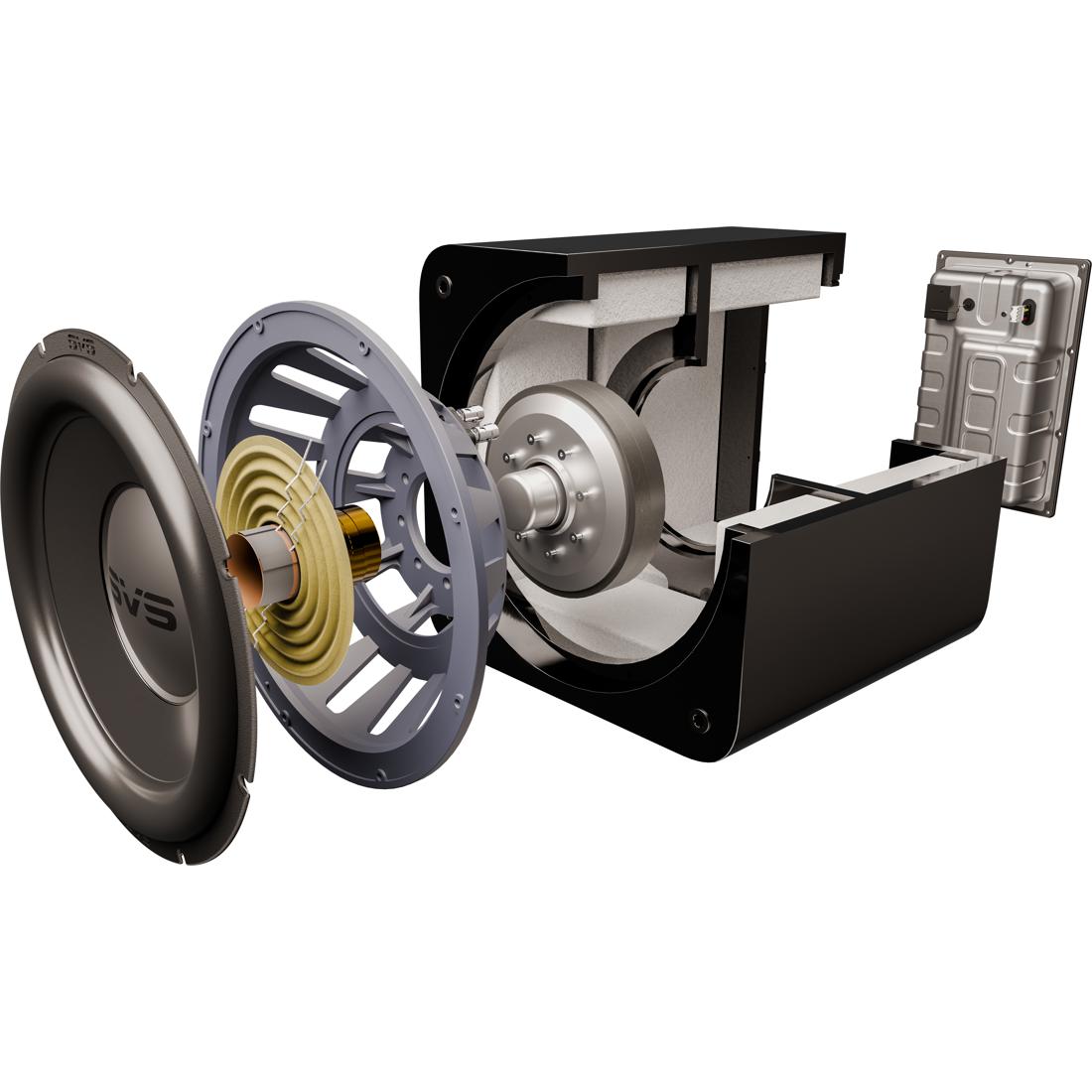 Break-out view of driver on SVS SB-3000 subwoofer