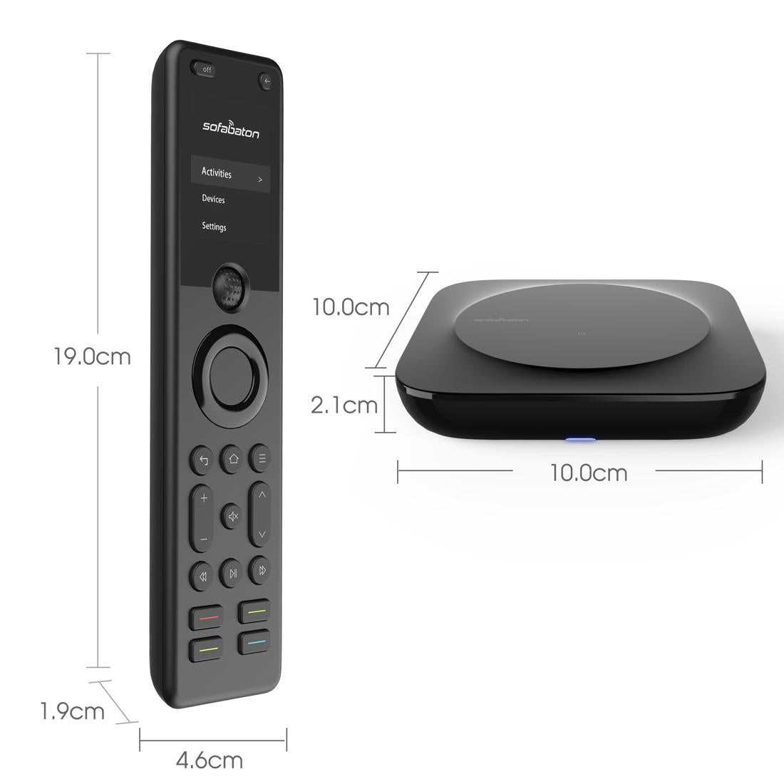 SofaBaton X1S Universal Remote and Hub dimensions