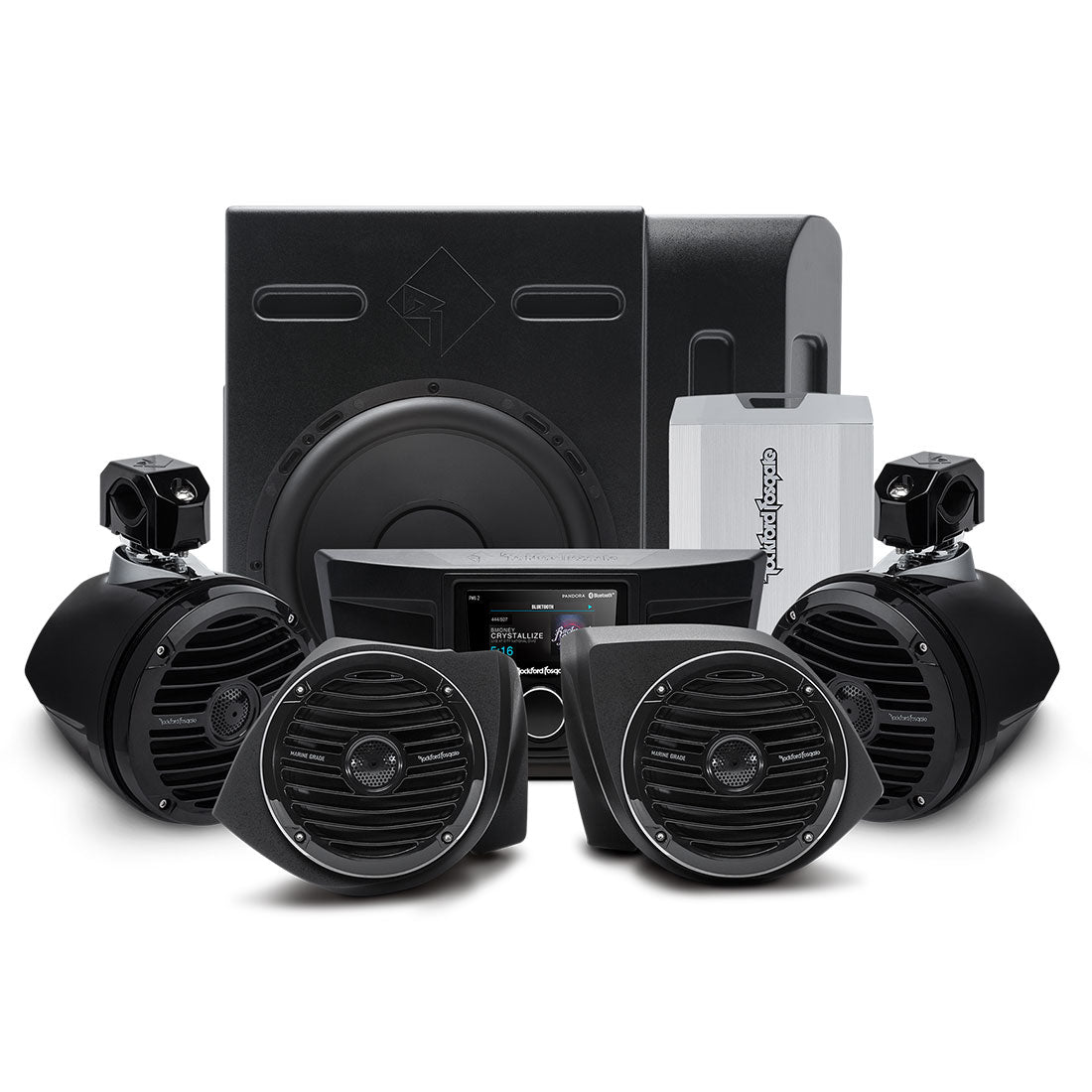 Rockford Fosgate YXZ-STAGE4 400 Watt Amplified Stereo, Front Lower Speaker, Subwoofer, and Rear Speaker Kit for select YXZ